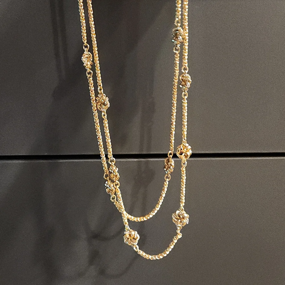 Charter Club Gold-Tone Pave Love Knot Layered Necklace